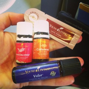 Some of the essential oils that I fly with